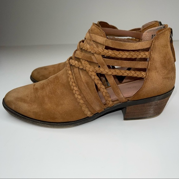 Caslon Boot Liam Braided Bootie Cognac Suede Sz 8.5 - Picture 10 of 13